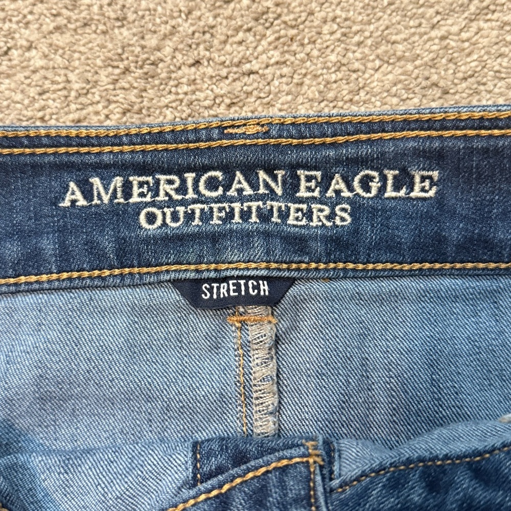 American Eagle Medium Wash Button Down Denim Mini… - image 2